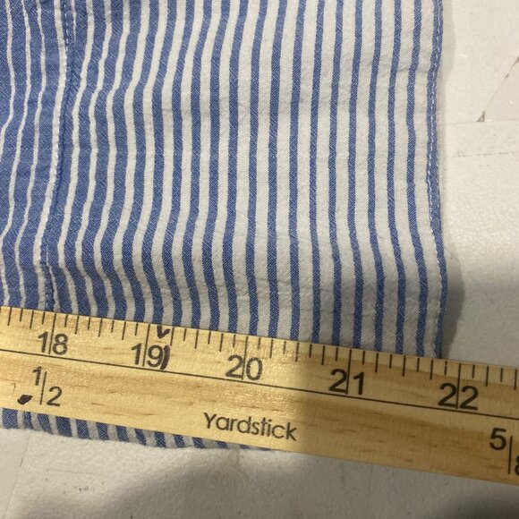 Ali Miles Tunic Top Womens 2X Blue Striped Button Front  3/4 Sleeves Lagenlook C - Picture 15 of 16